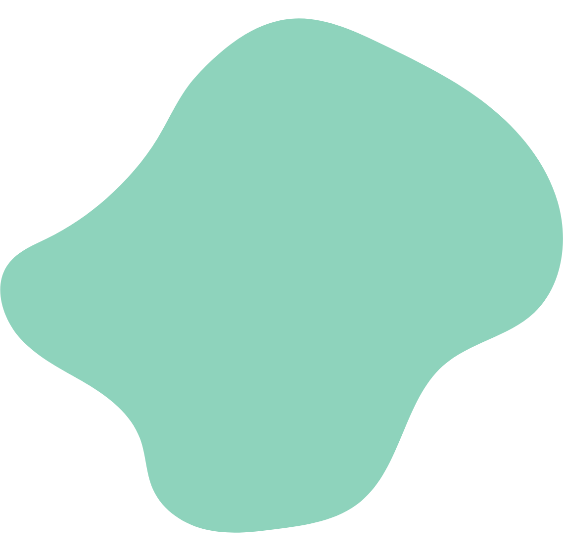 A large green blob shape