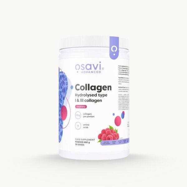 Hydrolysed Collagen Type I & III Powder - Raspberry - 660g