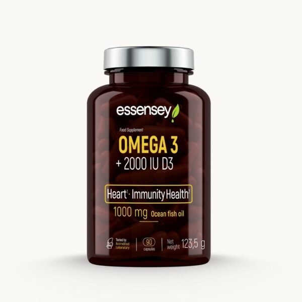 Omega 3 + 2000IU Vitamin D3 - 90 Capsules